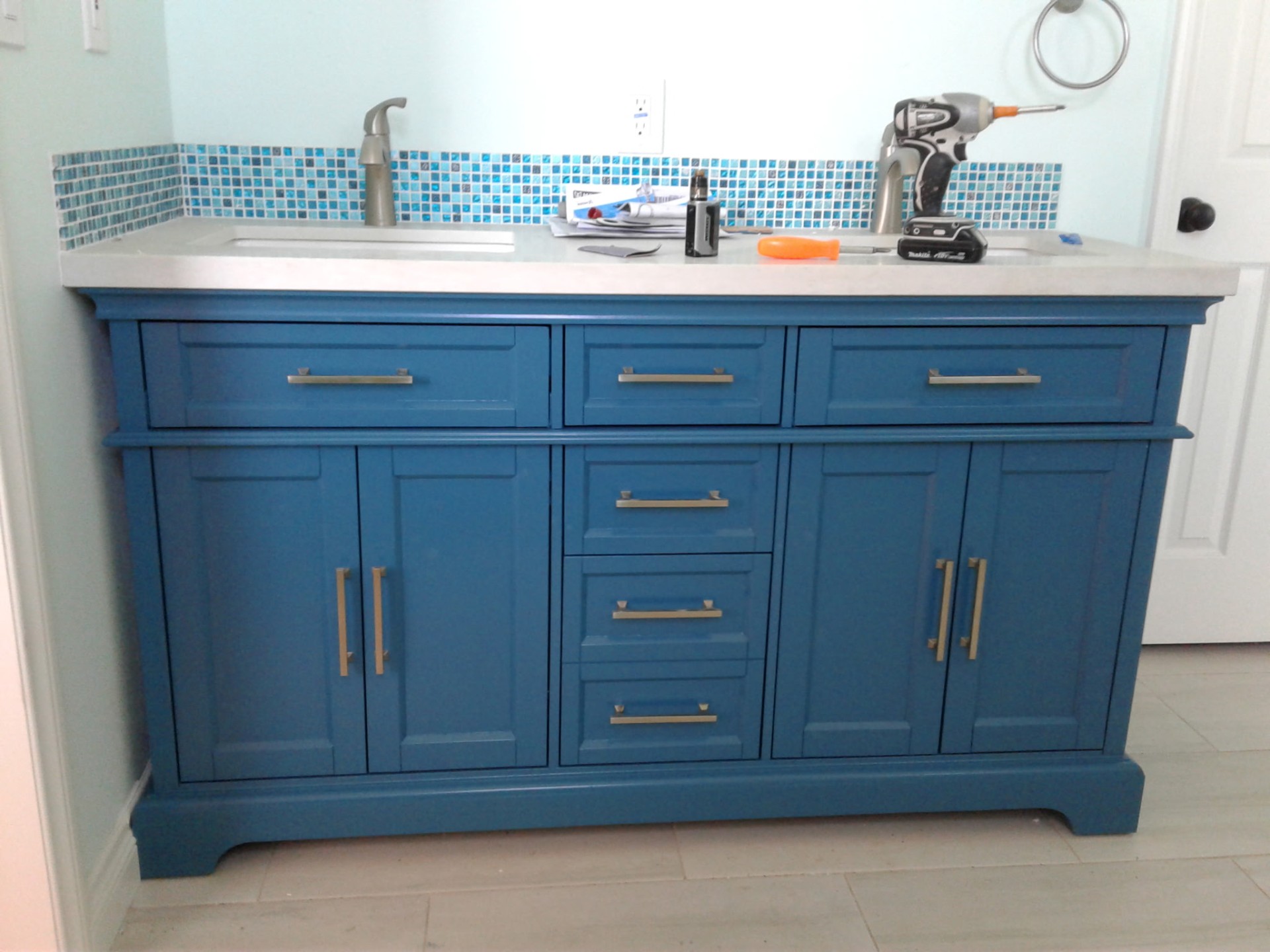 Bathroom Vanity Refinish after painting
