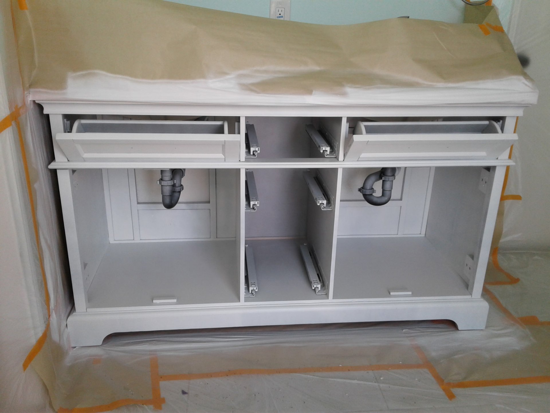 Bathroom Vanity Refinish before painting